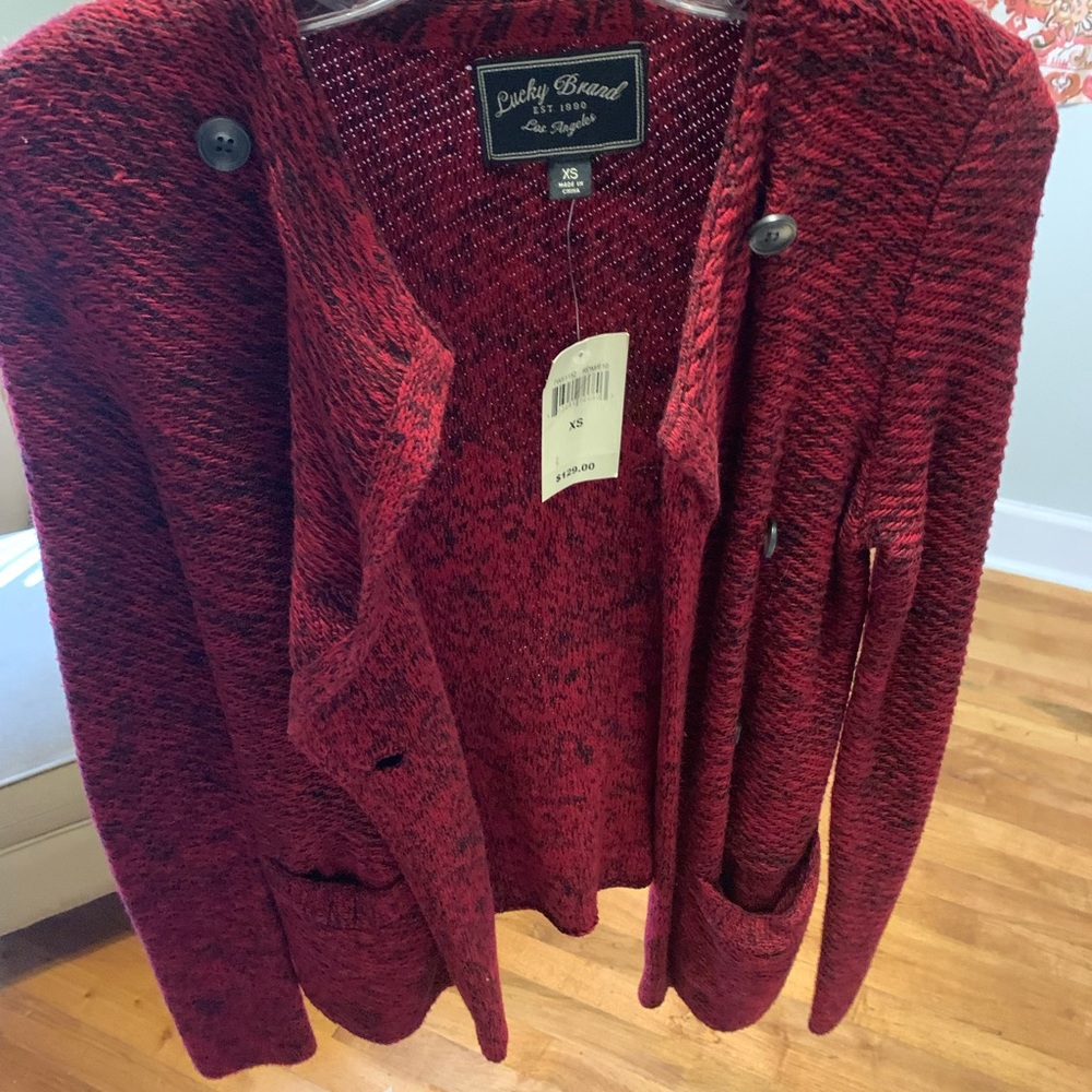 Lucky Brand red sweater, size XS, new with tags, really comfortable